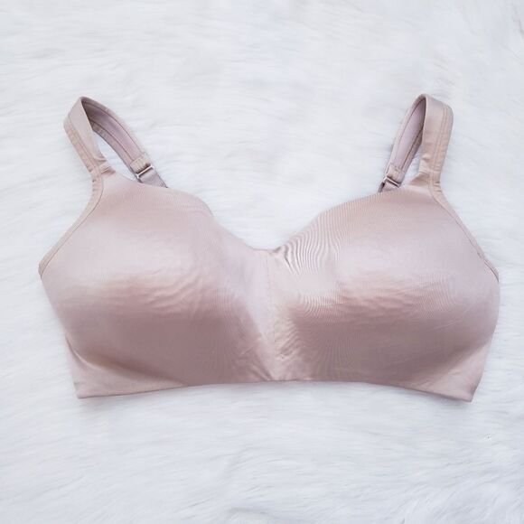 Cacique Other - Cacique Tan Satin No Wire Full Coverage Bra 42DD